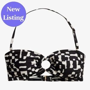 🆕 Banana Republic Factory Black and White Bikini Top. Size L.  NWOT